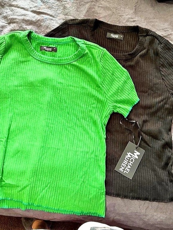 Michael Lauren Tops - 2 Michael Lauren Ribbed Short Sleeve Tops Size Medium NWT